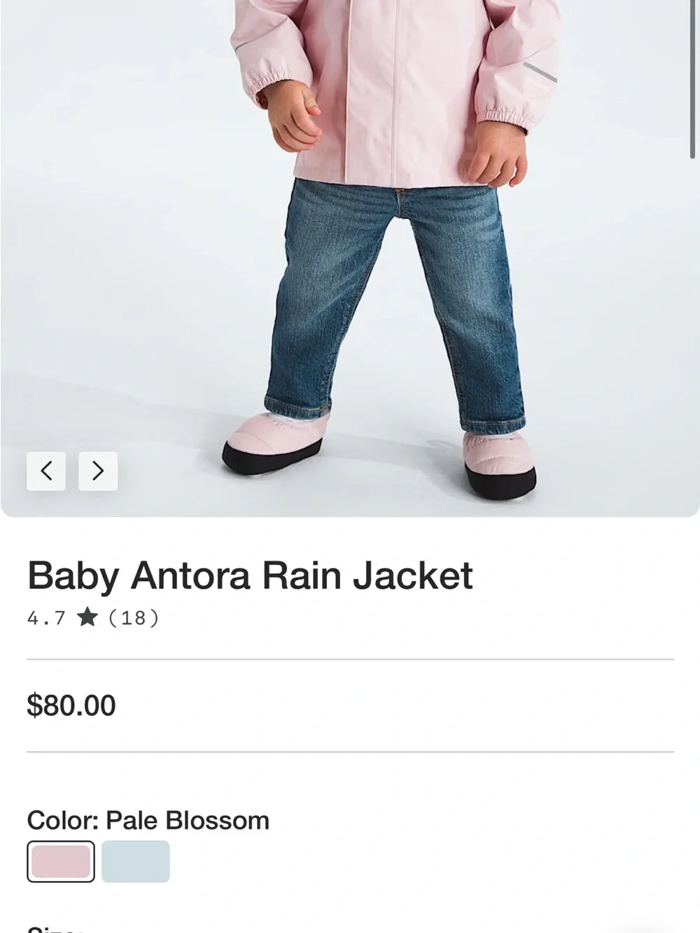 The North Face Antora Rain Jacket Pink Baby 18-24M Like New